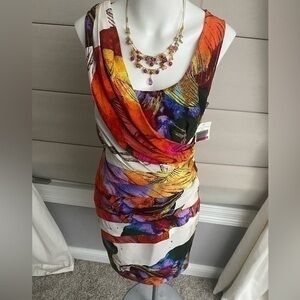 Ali Ro 100% Silk Nordstrom NWT Sheath Gathered Dress in Size 4 Retail $278